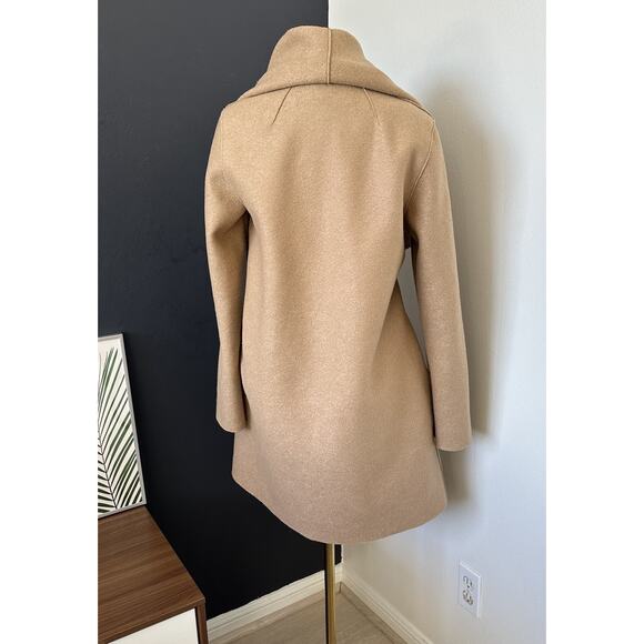 Harris Wharf London Wool Draped Blanket Coat in Camel Tan Belted - Picture 15 of 16